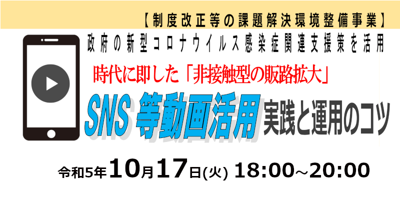 「SNS等動画活用 実践と運用のコツ」セミナーページへ